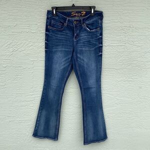 Seven7 Boot Cut Sz 8 Jeans Rhinestones on Back Pockets